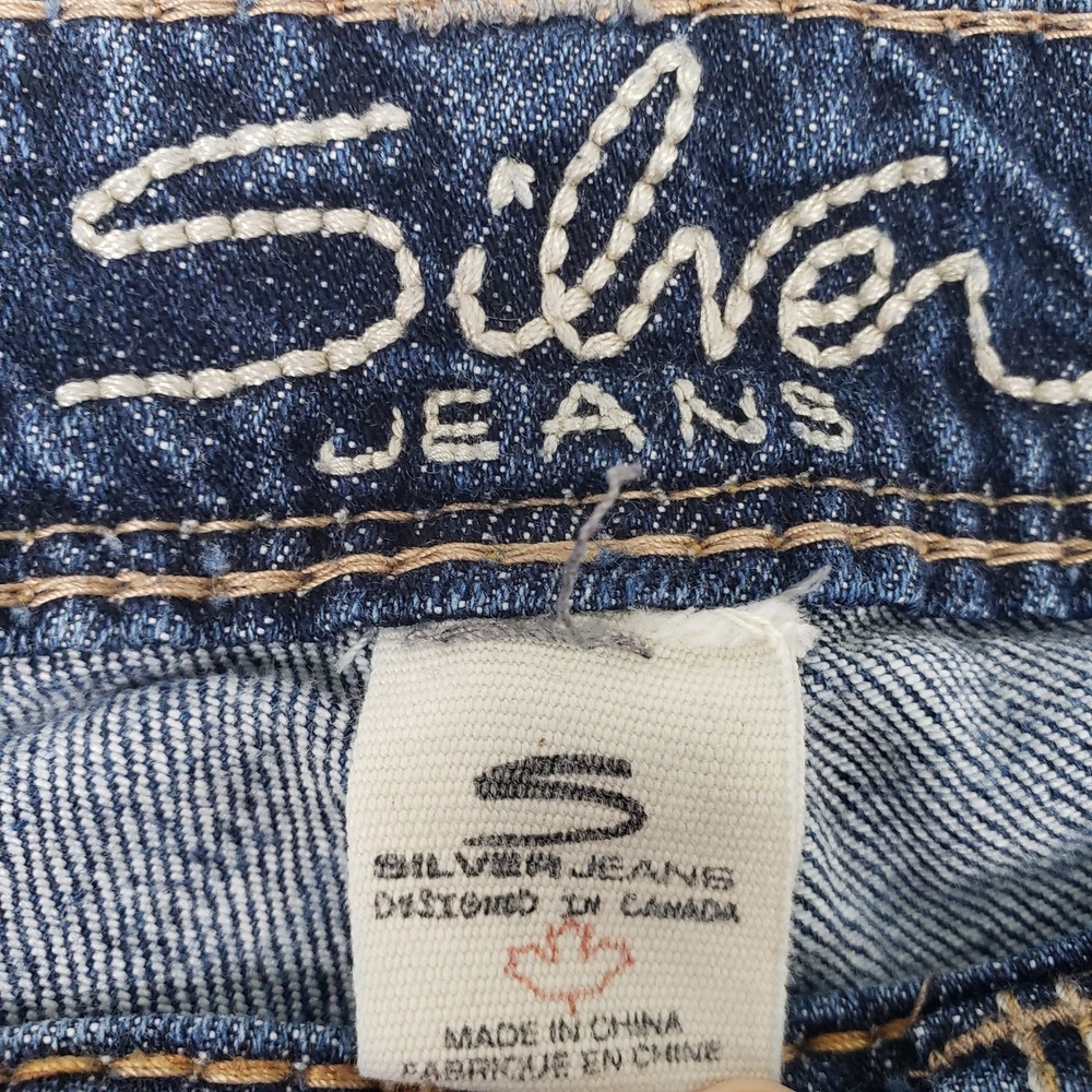 Silver Jeans Womens Kelli Boyfriend Relaxed Skinny Jeans Blue 26 (28) Low Rise - Picture 6 of 11
